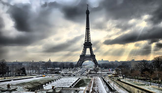 Esplanade du Trocadéro, vue sur la Tour Eiffel
