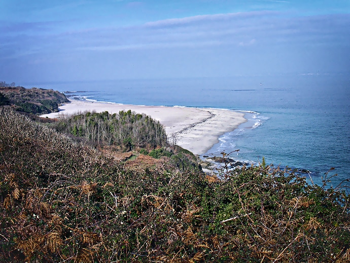 France, Bretagne, Ile de Groix, la seule plage convexe d'Europe