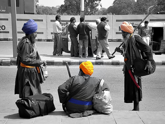 Inde : noir et blanc, couleurs indiennes