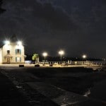 Photo de nuit au bord du lac de Genève