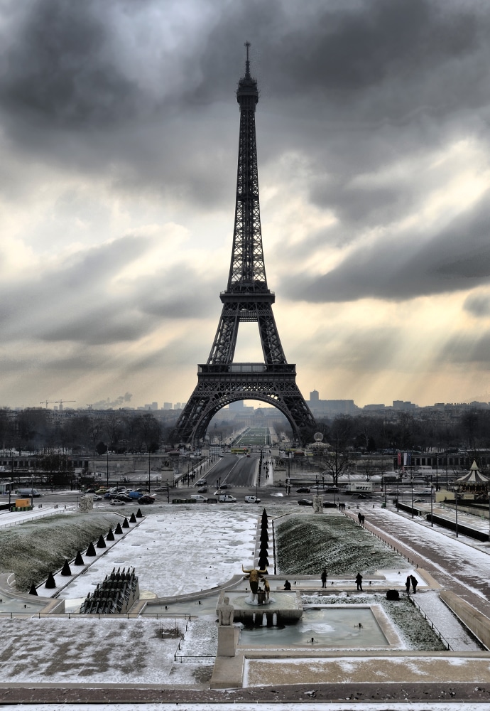 Hivers 2012 - Esplanade du Trocadéro, vue sur la Tour Eiffel