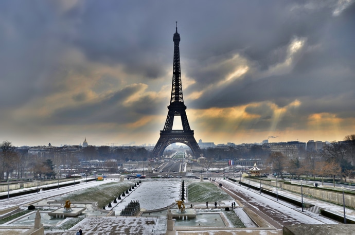 Hivers 2012 - Esplanade du Trocadéro, vue sur la Tour Eiffel