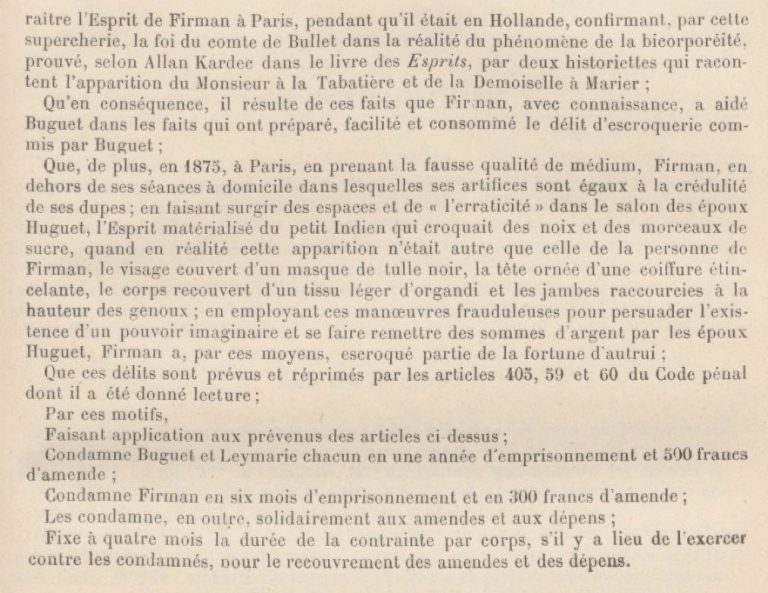 Jugement d'Edouard Buguet