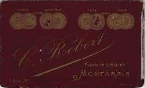 Edouard Buguet, pseudonyme C. Robert, photographe à Montargis - Carte de visite