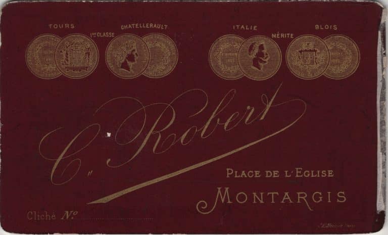 Edouard Buguet, pseudonyme C. Robert, photographe à Montargis - Carte de visite