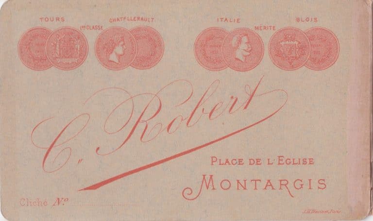 Edouard Buguet, pseudonyme C. Robert, photographe à Montargis - Carte de visite