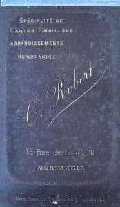 Edouard Buguet, pseudonyme C. Robert, photographe à Montargis - Carte de visite