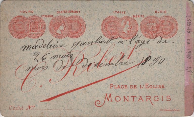 Edouard Buguet, pseudonyme C. Robert, photographe à Montargis - Carte de visite